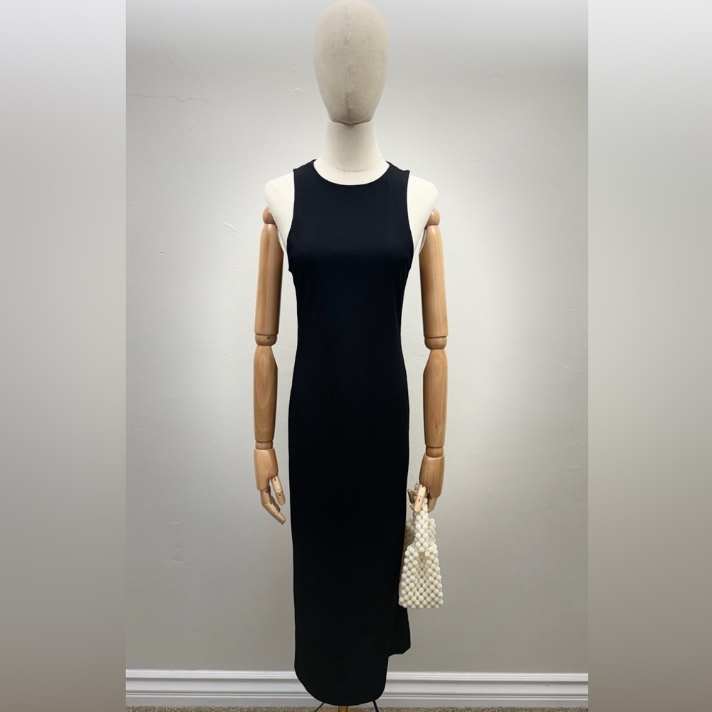 Topshop Black Ribbed Racerback Dress (US 8 / UK 12)